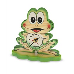 Bartolucci tafel klok kikker hout Bartolucci 1 stuks Meerdere kleuren Hout