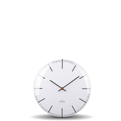 Huygens - Dome25 Index - Wit - Wandklok - Stil - Quartz uurwerk