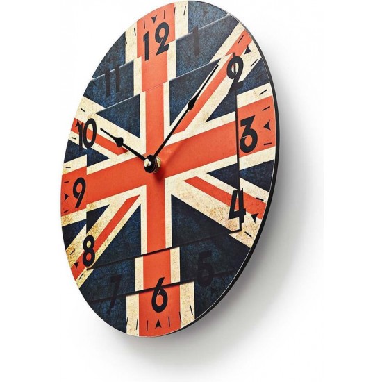 Nedis Ronde wandklok Diameter 30 cm Union Jack-afbeelding