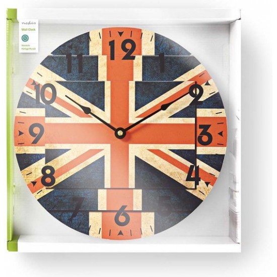 Nedis Ronde wandklok Diameter 30 cm Union Jack-afbeelding