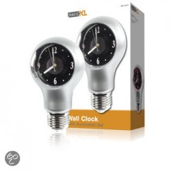 BasicXL Wandklok met verlichte wijzerplaat (Zilver)